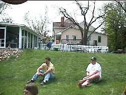 Watching the magic show from the lawn