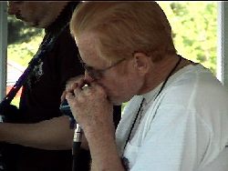 Harmonica player in the band